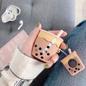 NEW- BOBA AIRPODS SILICONE CASE (LIGHT PINK)